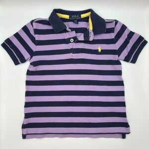 Kids Polo Ralph Lauren Striped Polo Shirt Size 4T Purple Navy Embroidered Preppy